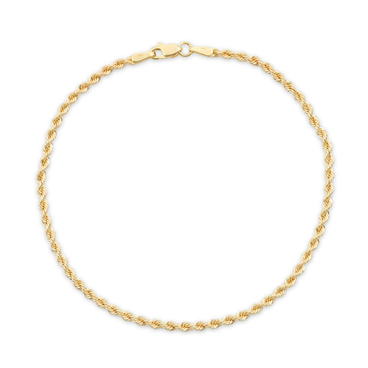 2.5MM D/C ROPE - HOLLOW 10K GOLD BRACELET