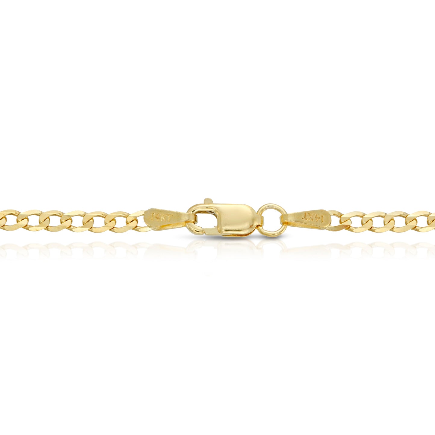 2.5MM CUBAN LINK (FLAT CURB) - SOLID 14K GOLD CHAIN