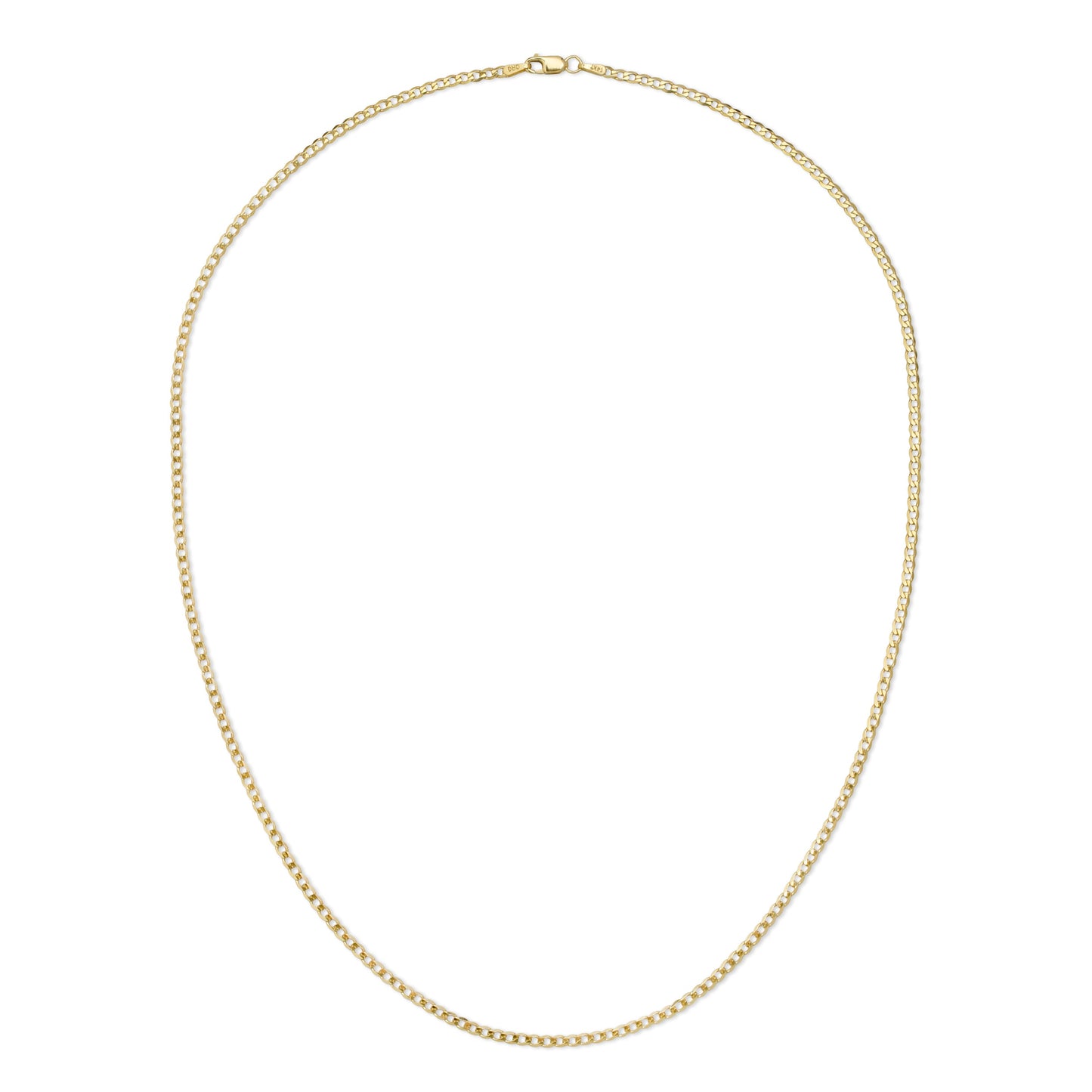 2.5MM CUBAN LINK (FLAT CURB) - SOLID 14K GOLD CHAIN