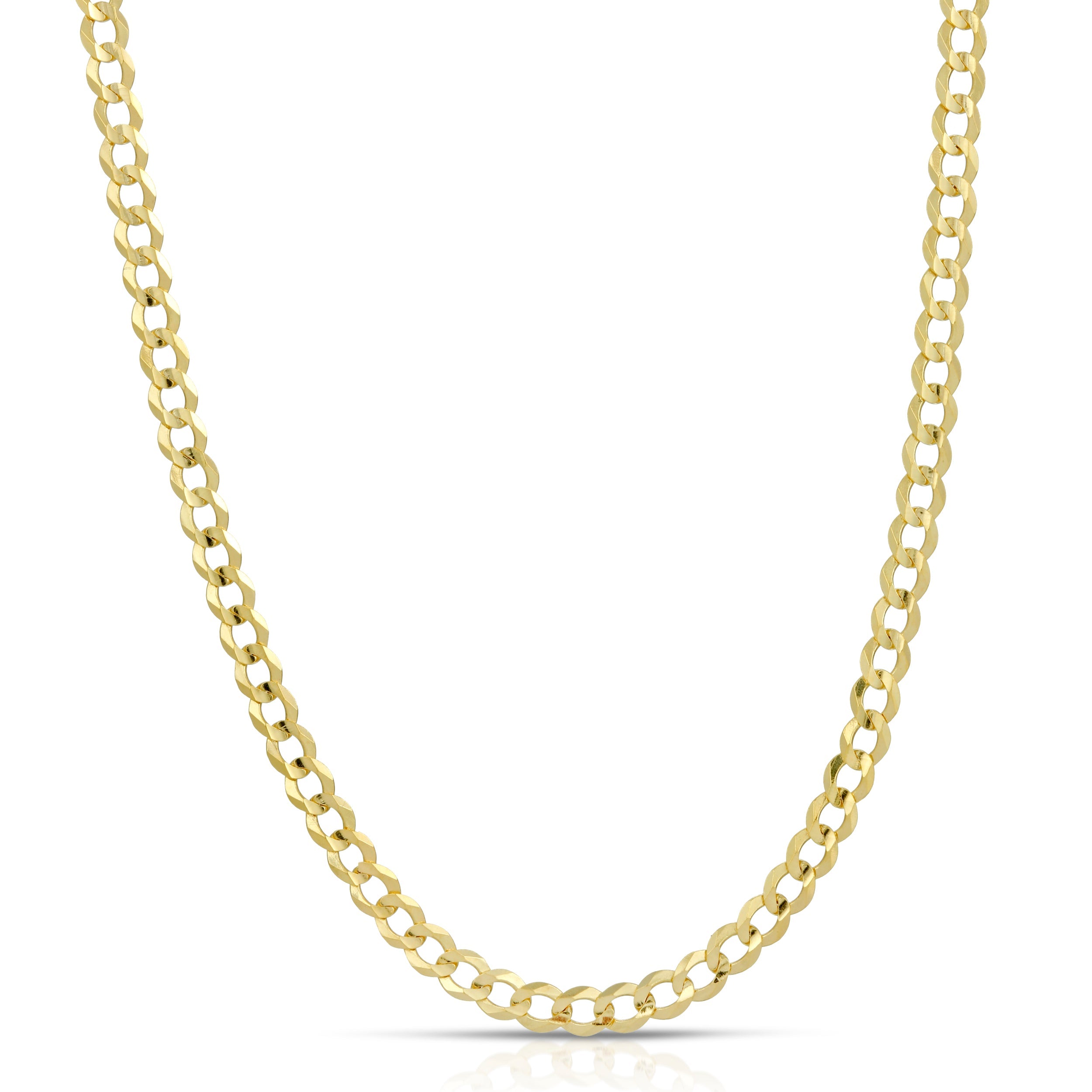 3.0MM CUBAN LINK (FLAT CURB) - SOLID 14K GOLD CHAIN