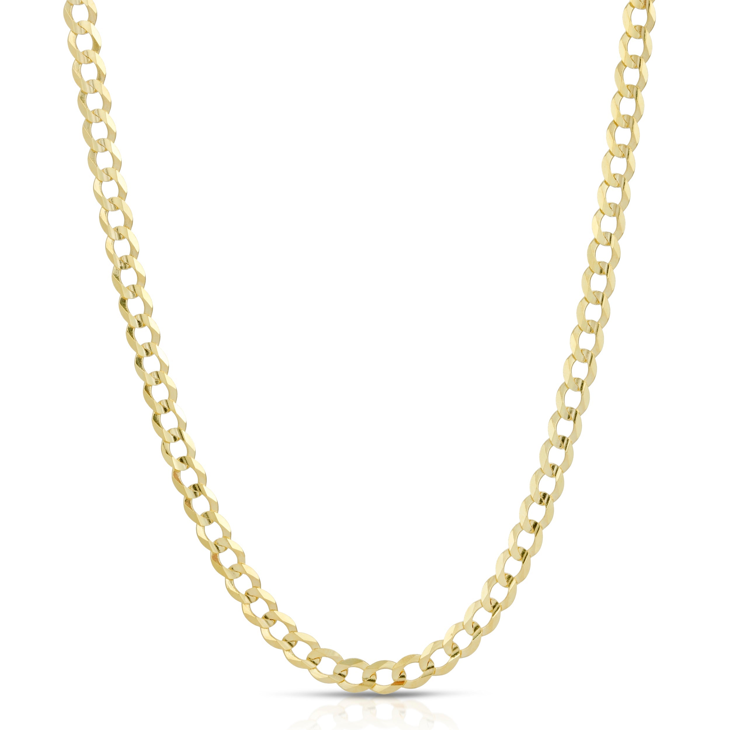 4.0MM CUBAN LINK (FLAT CURB) - SOLID 14K GOLD CHAIN