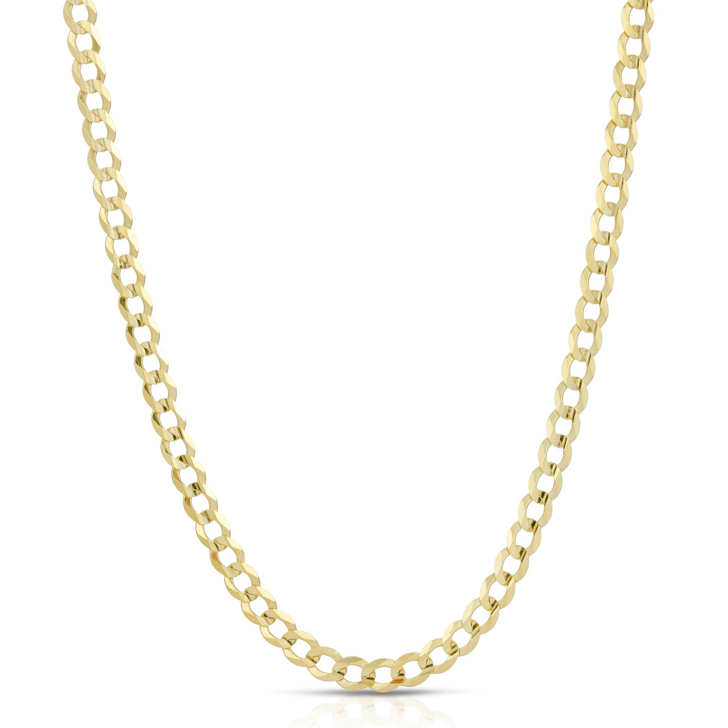 4.0MM CUBAN LINK (FLAT CURB) - SOLID 14K GOLD CHAIN