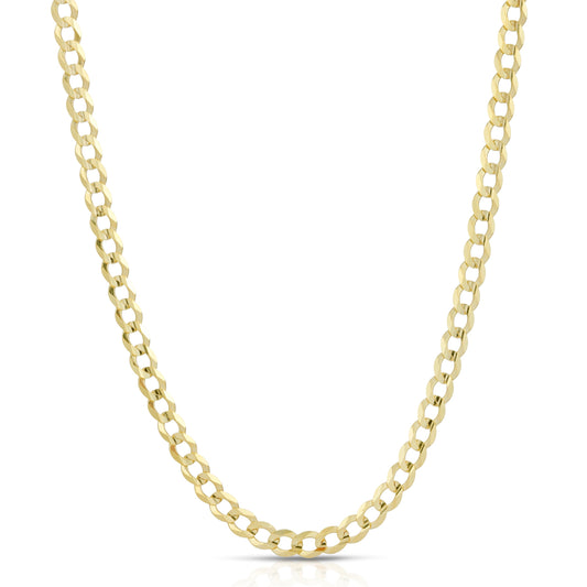 4.0MM CUBAN LINK (FLAT CURB) - SOLID 14K GOLD CHAIN