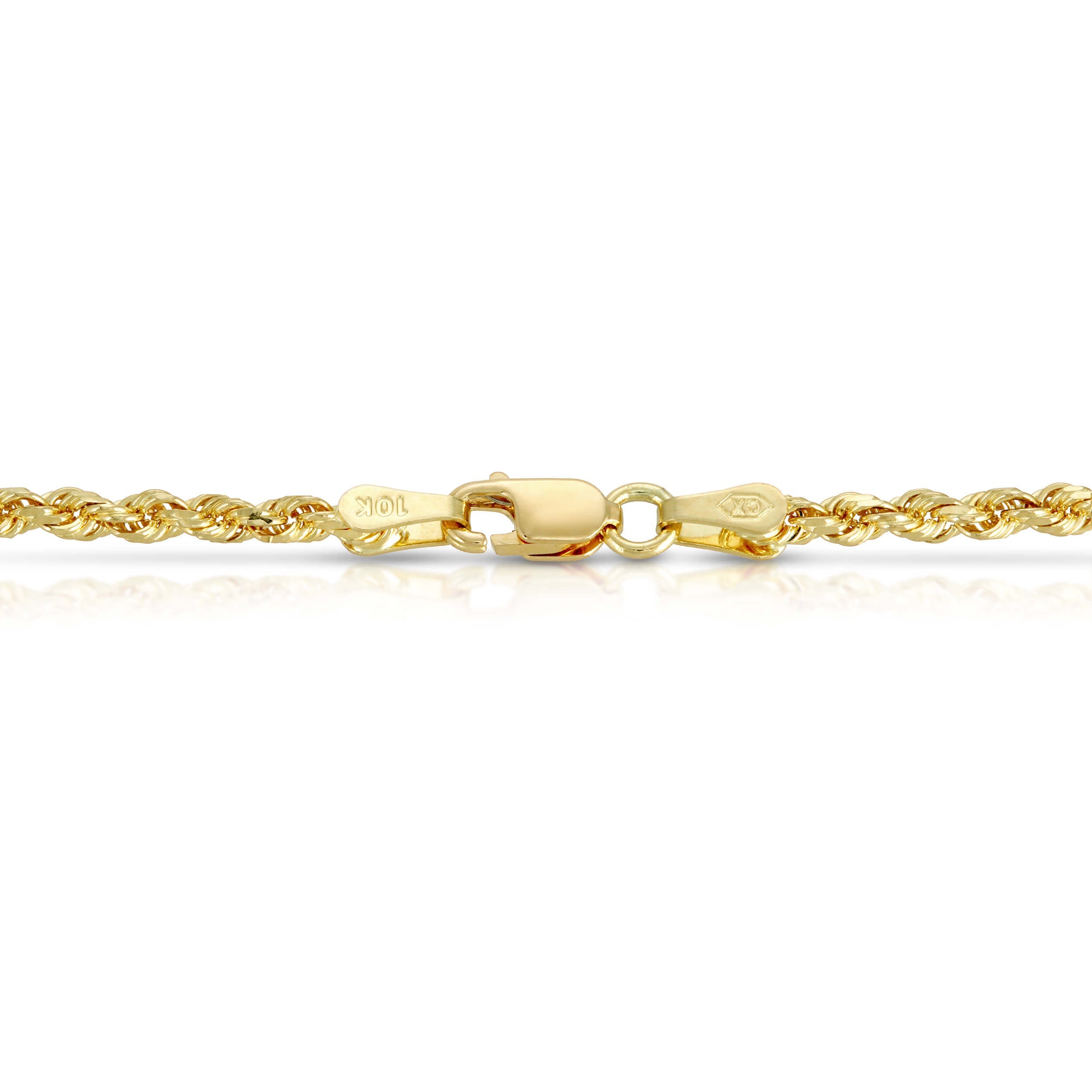 2.5MM D/C ROPE - HOLLOW 10K GOLD CHAIN