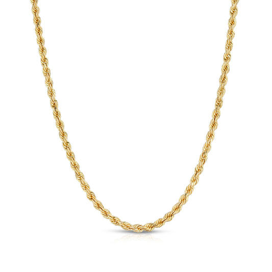 3.0MM D/C ROPE - HOLLOW 10K GOLD CHAIN