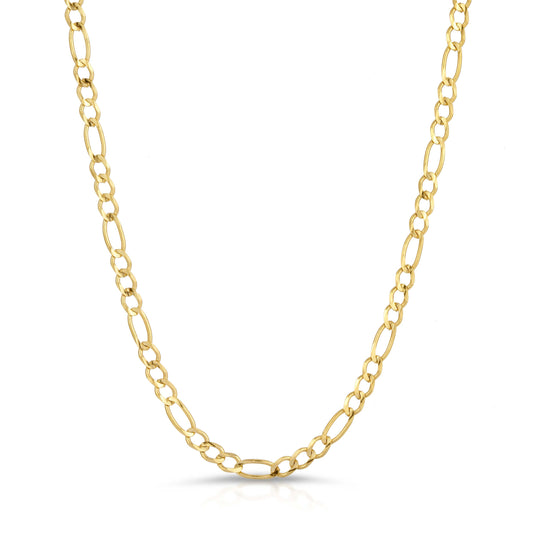 3.0MM FIGARO - SOLID 10K GOLD CHAIN