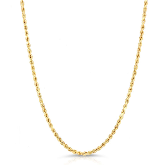 3.0MM D/C ROPE - HOLLOW 14K GOLD CHAIN