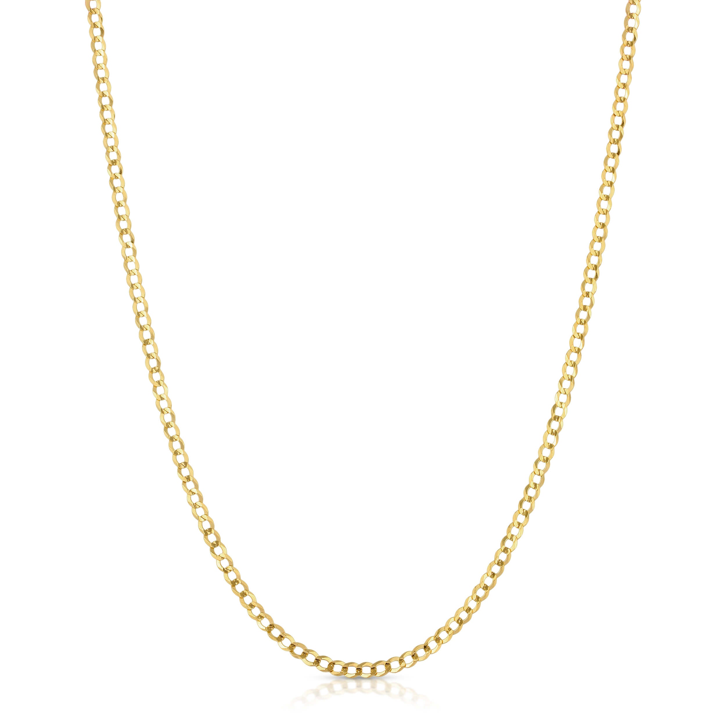 3.0MM CUBAN LINK (FLAT CURB) - SOLID 10K GOLD CHAIN