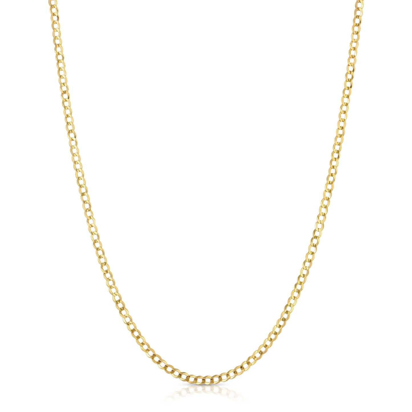 3.0MM CUBAN LINK (FLAT CURB) - SOLID 10K GOLD CHAIN
