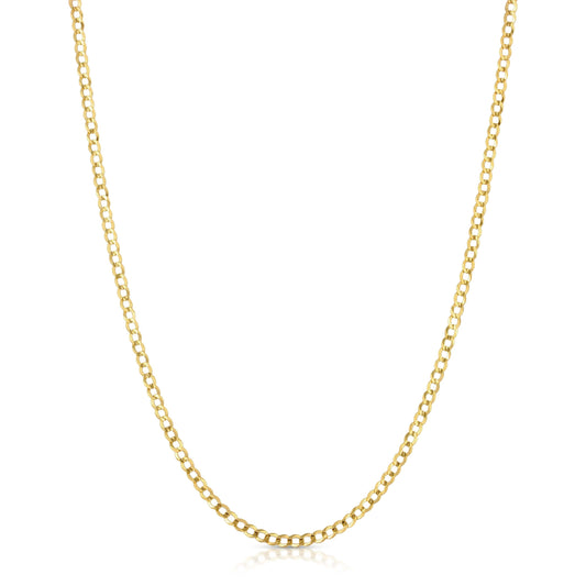 3.0MM CUBAN LINK (FLAT CURB) - SOLID 10K GOLD CHAIN