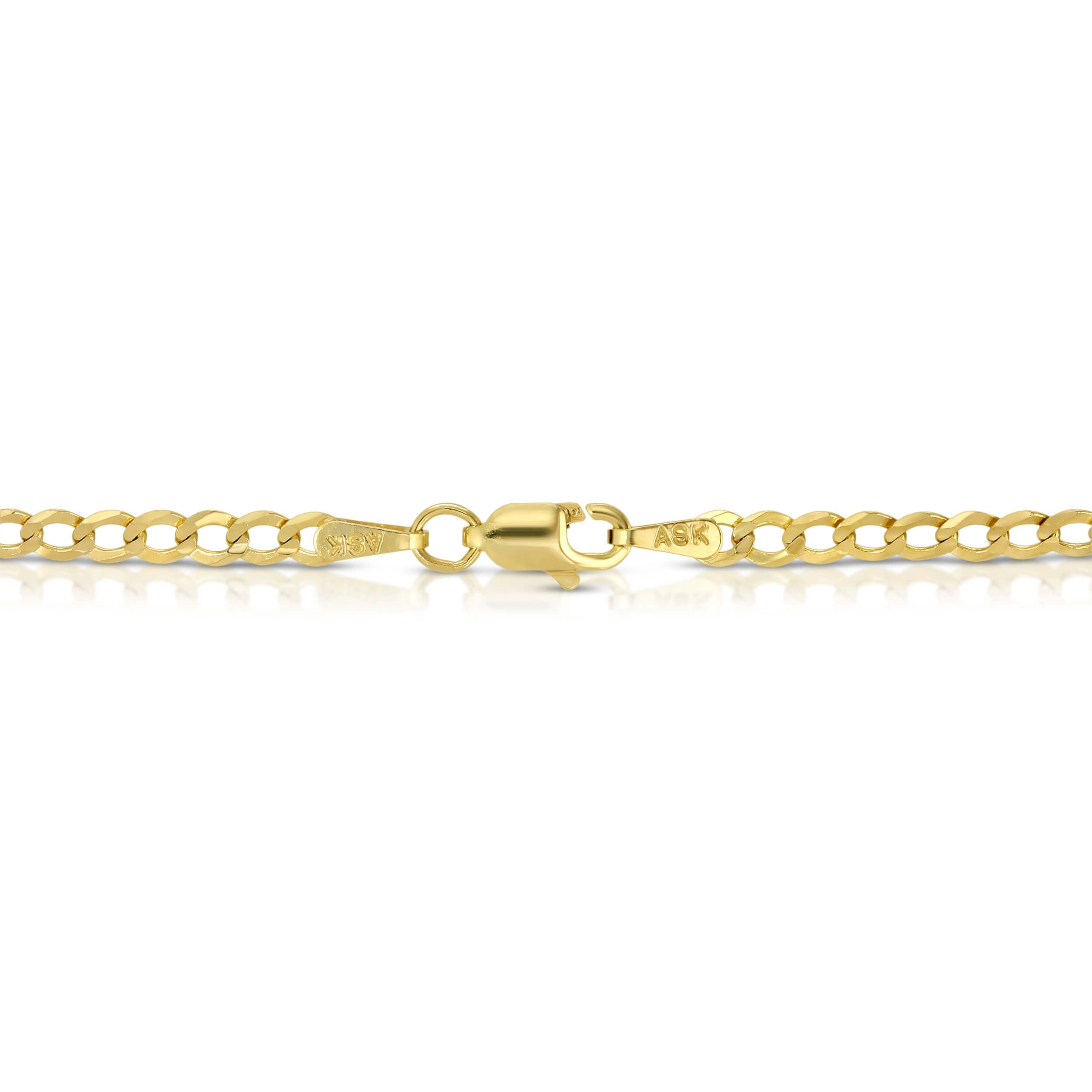 3.0MM CUBAN LINK (FLAT CURB) - SOLID 10K GOLD CHAIN