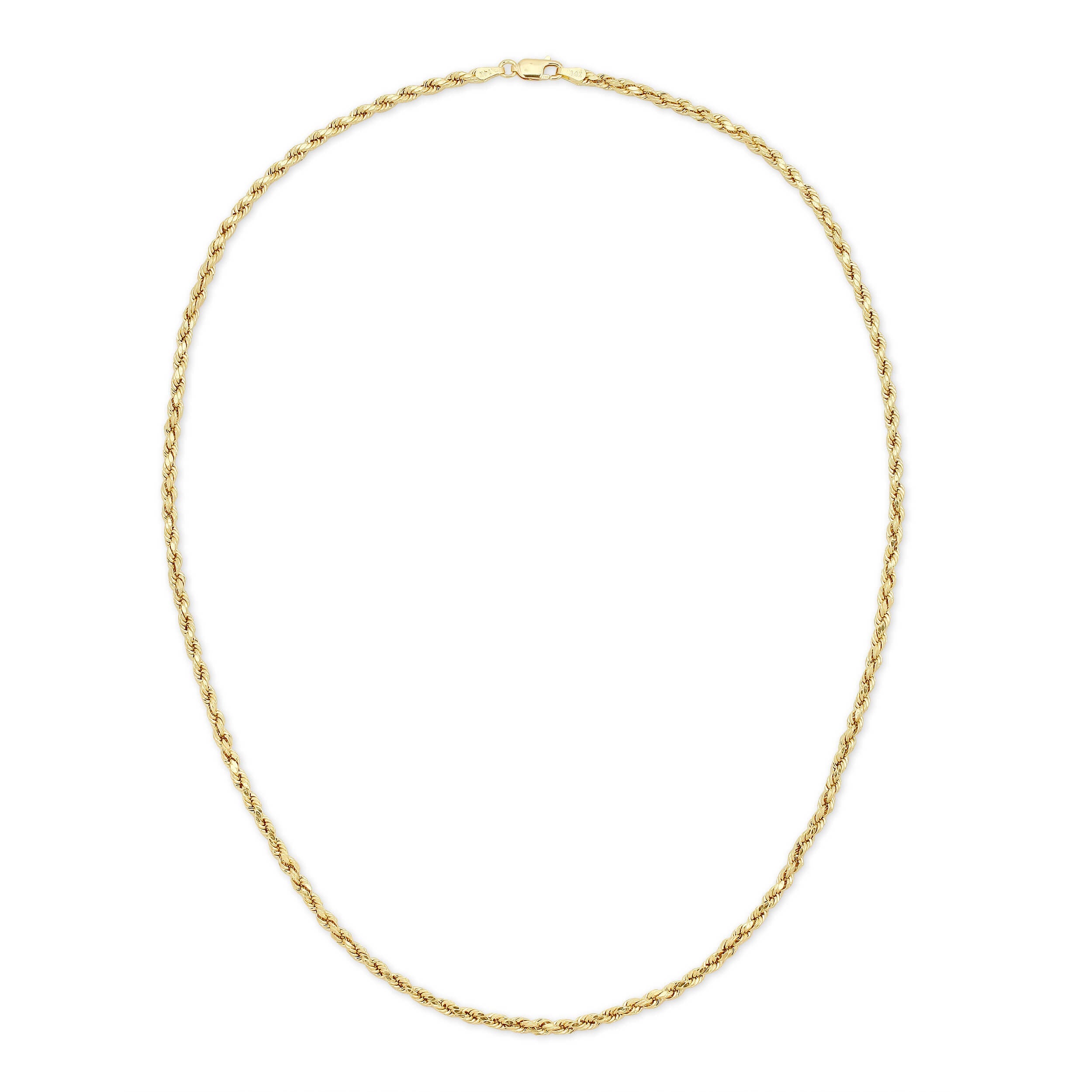 3.0MM D/C ROPE - HOLLOW 14K GOLD CHAIN