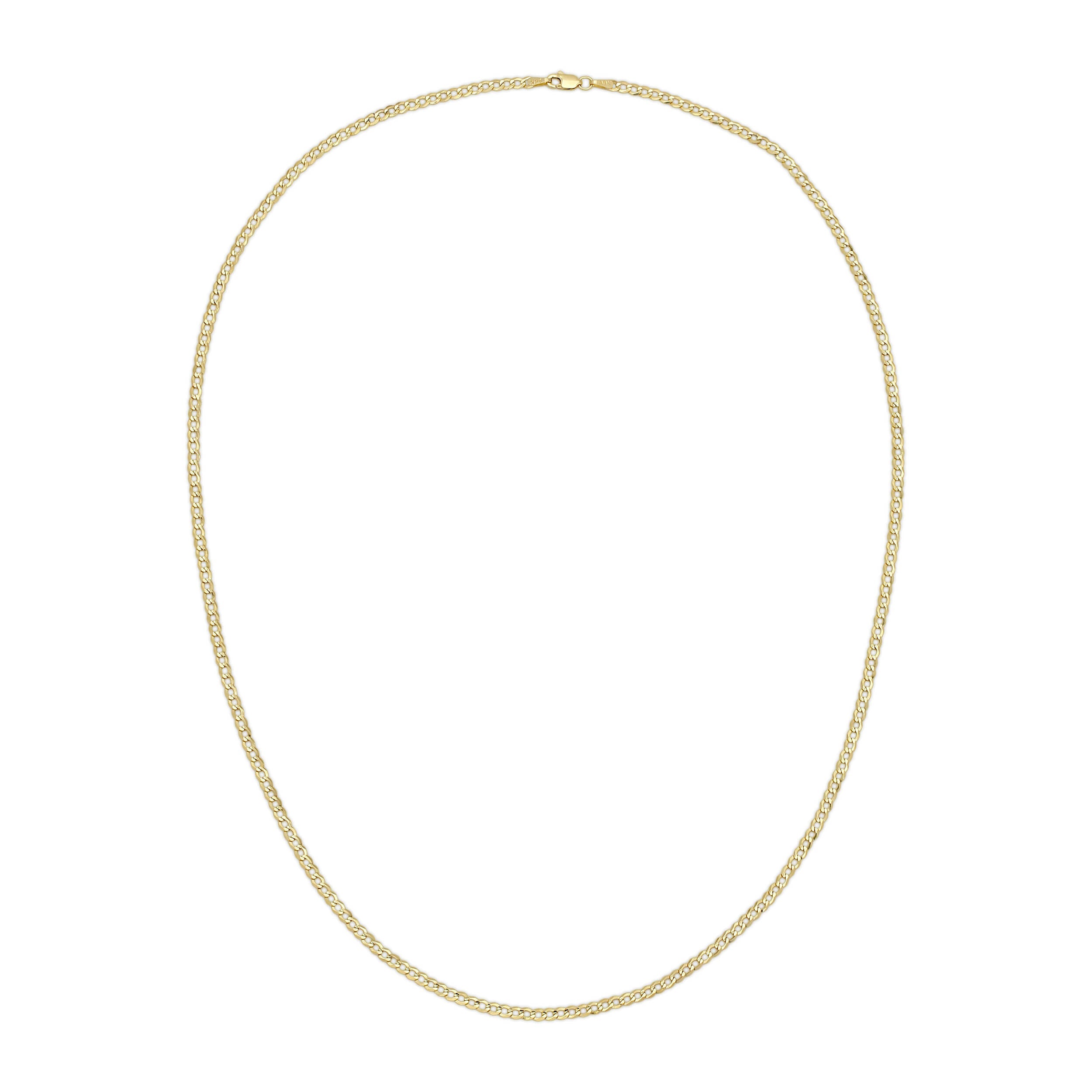 3.0MM CUBAN LINK (FLAT CURB) - SOLID 10K GOLD CHAIN