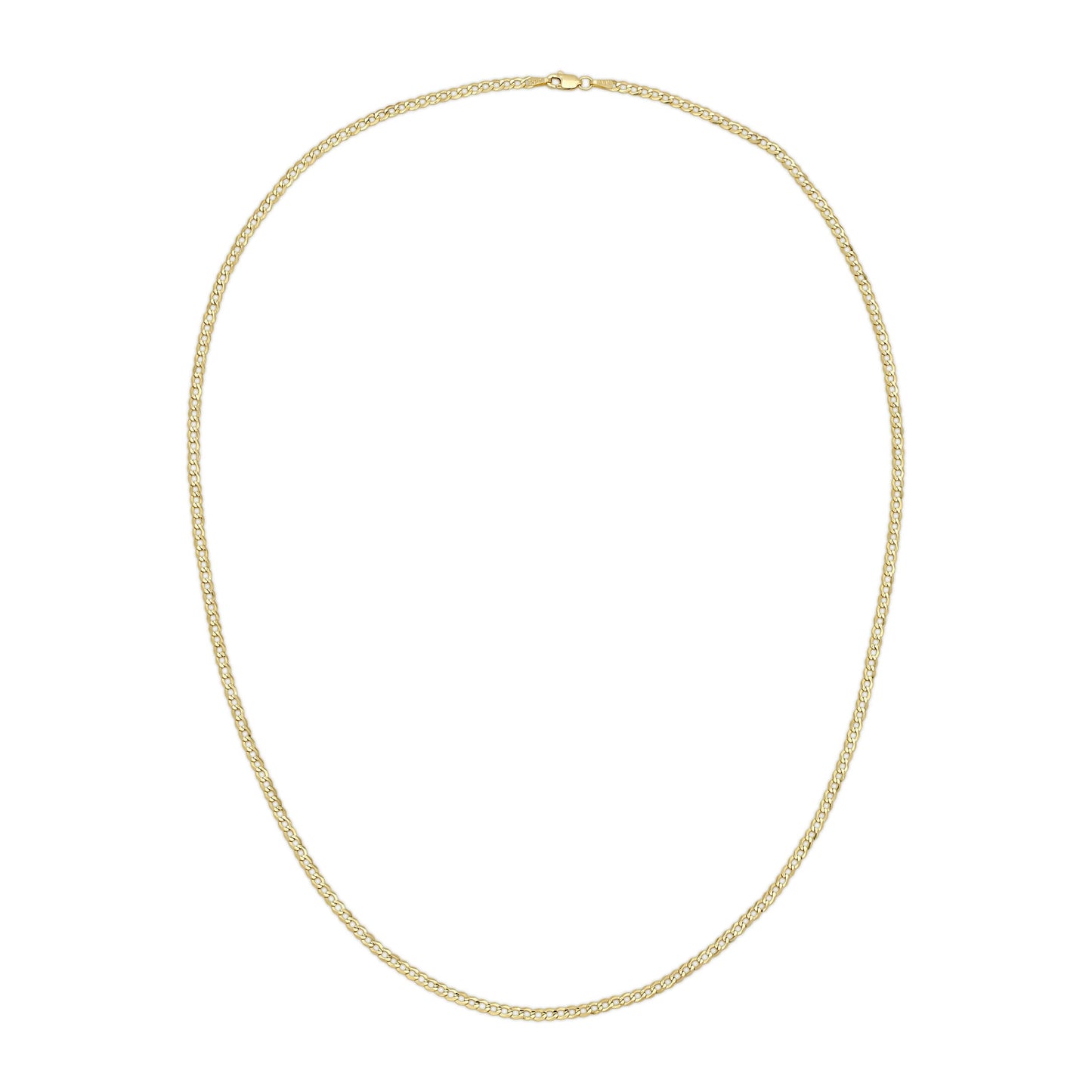 3.0MM CUBAN LINK (FLAT CURB) - SOLID 10K GOLD CHAIN