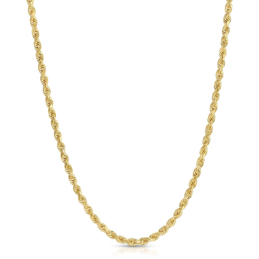 3.0MM D/C ROPE - SOLID 10K GOLD CHAIN