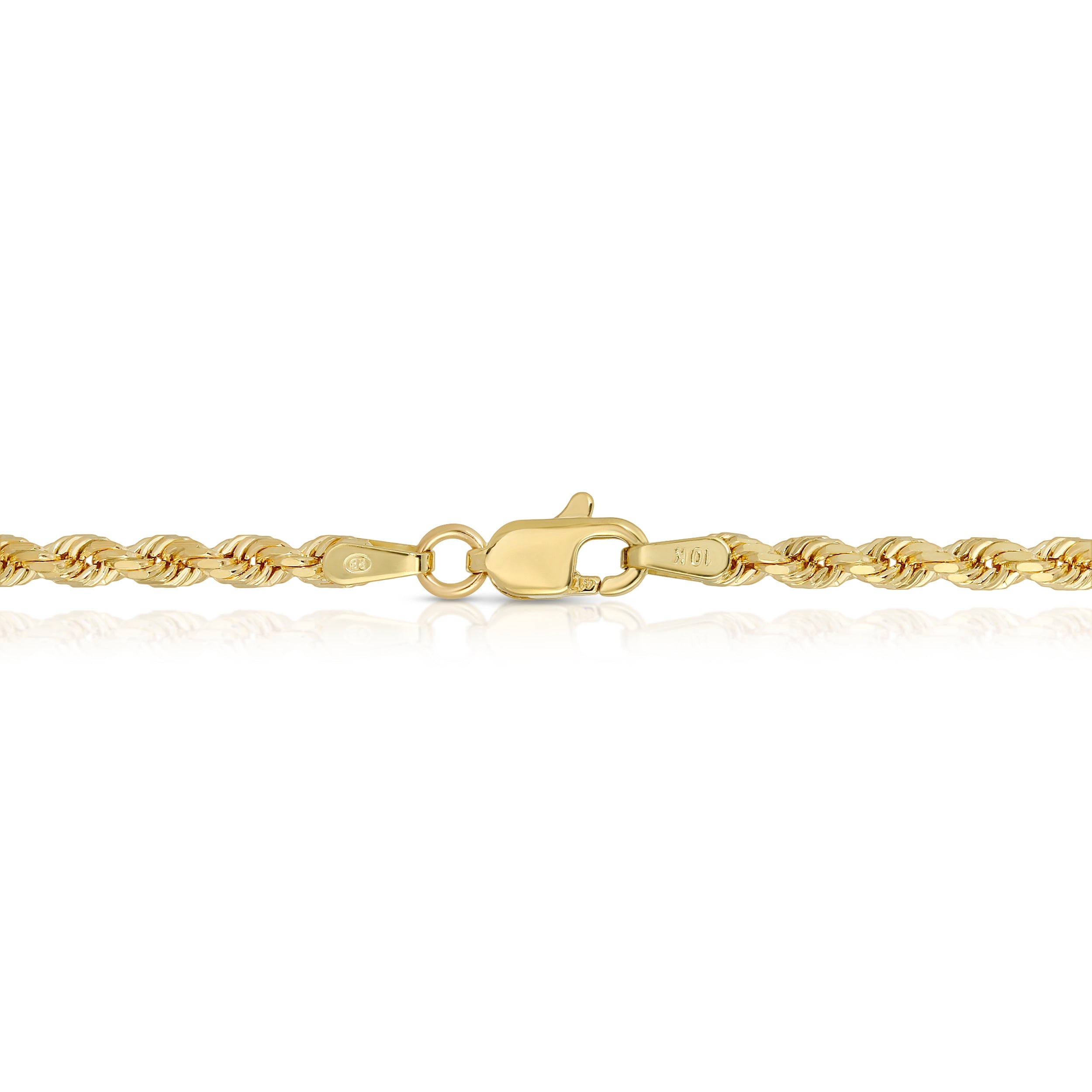 3.0MM D/C ROPE - SOLID 10K GOLD CHAIN