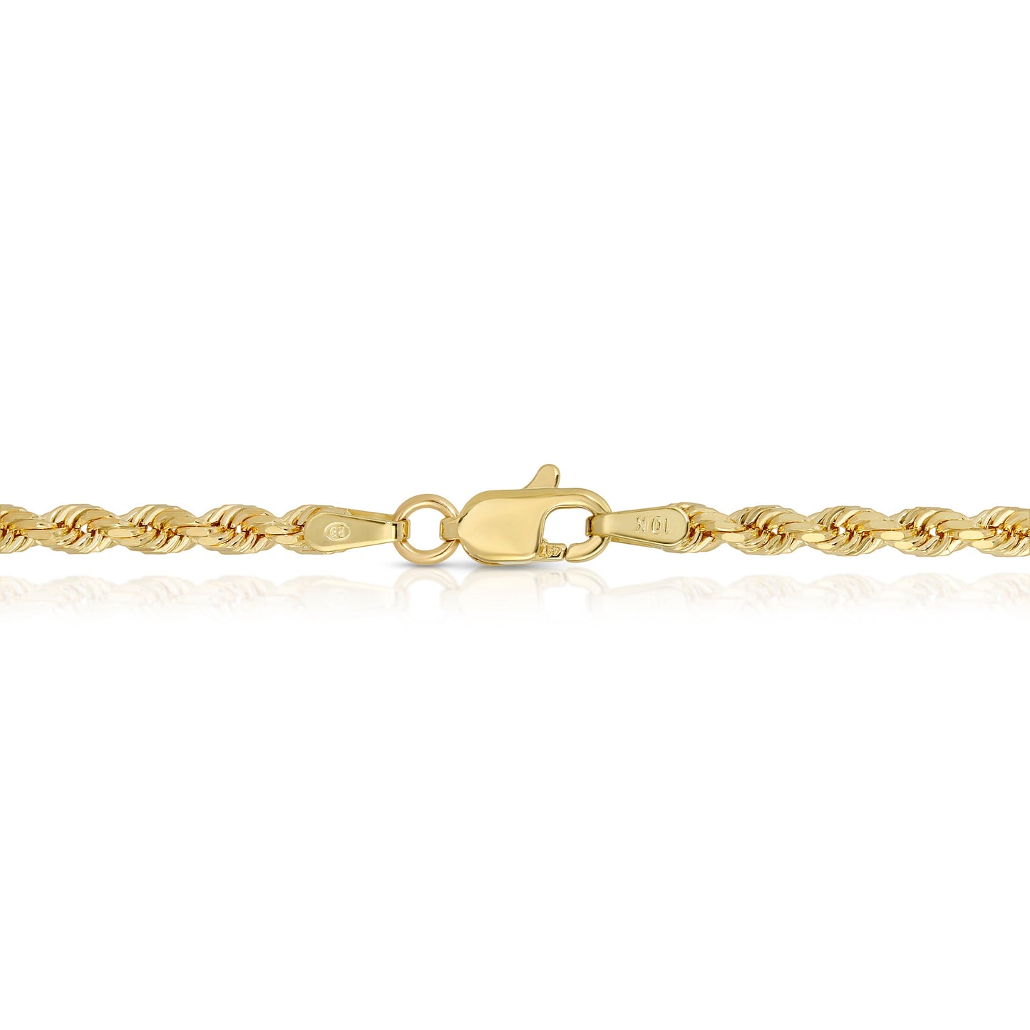 3.0MM D/C ROPE - SOLID 10K GOLD CHAIN