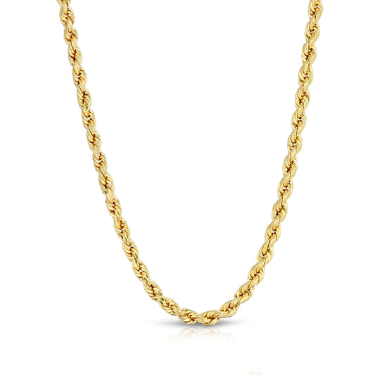 4.0MM D/C ROPE - HOLLOW 10K GOLD CHAIN