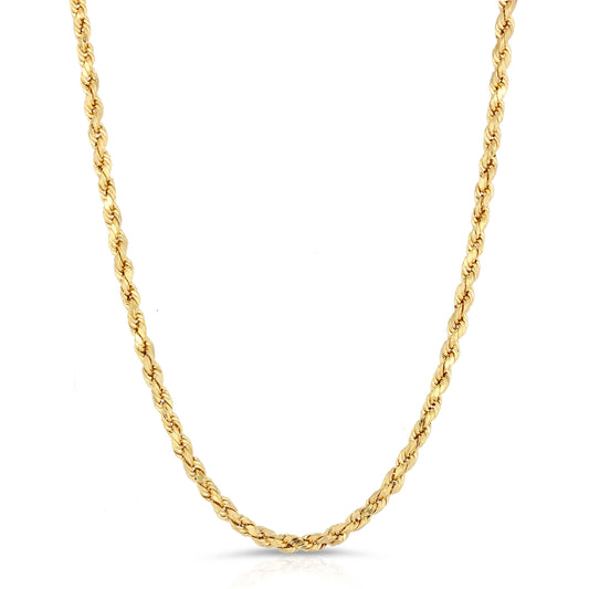 4.0MM D/C ROPE - HOLLOW 14K GOLD CHAIN