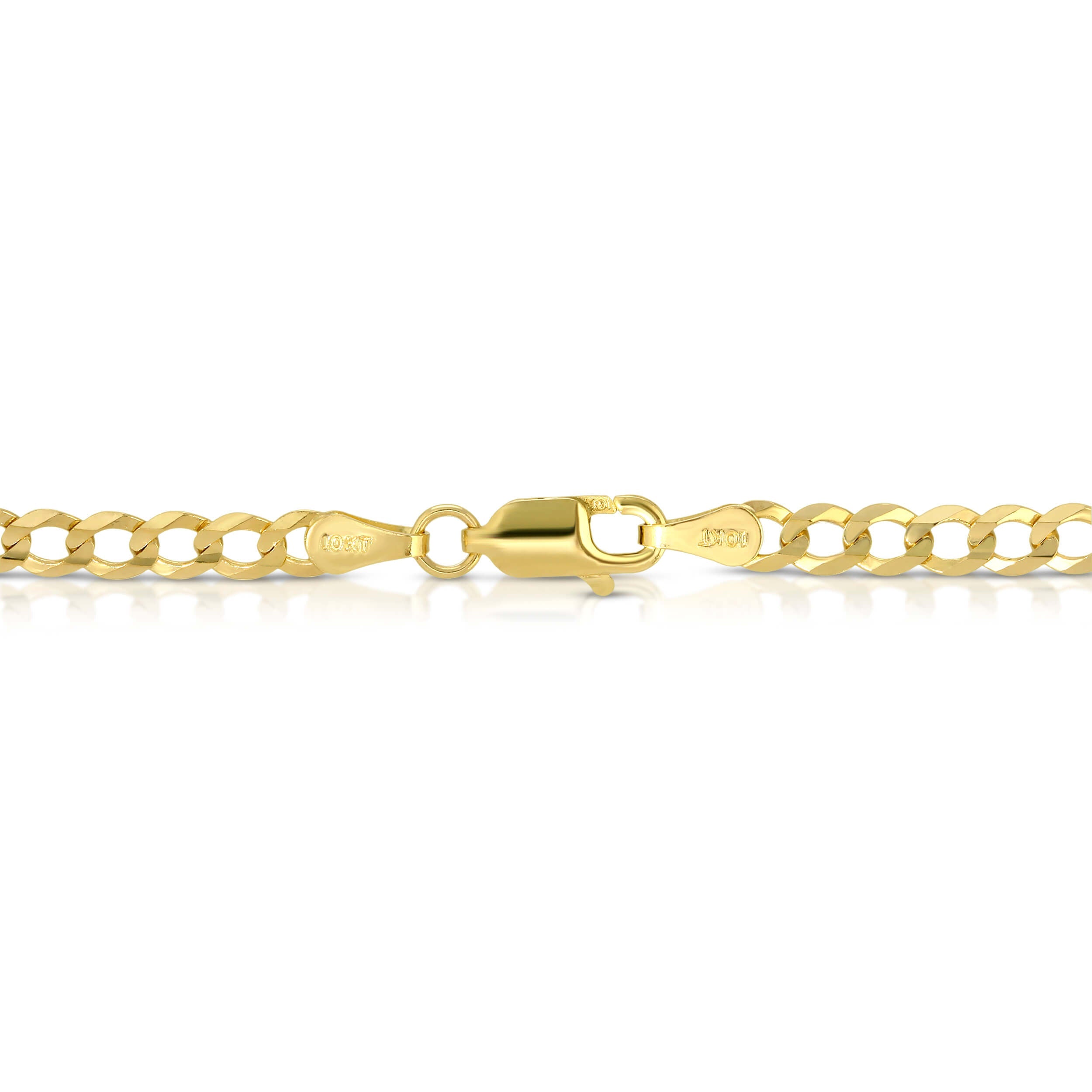 4.0MM CUBAN LINK (FLAT CURB) - SOLID 10K GOLD CHAIN