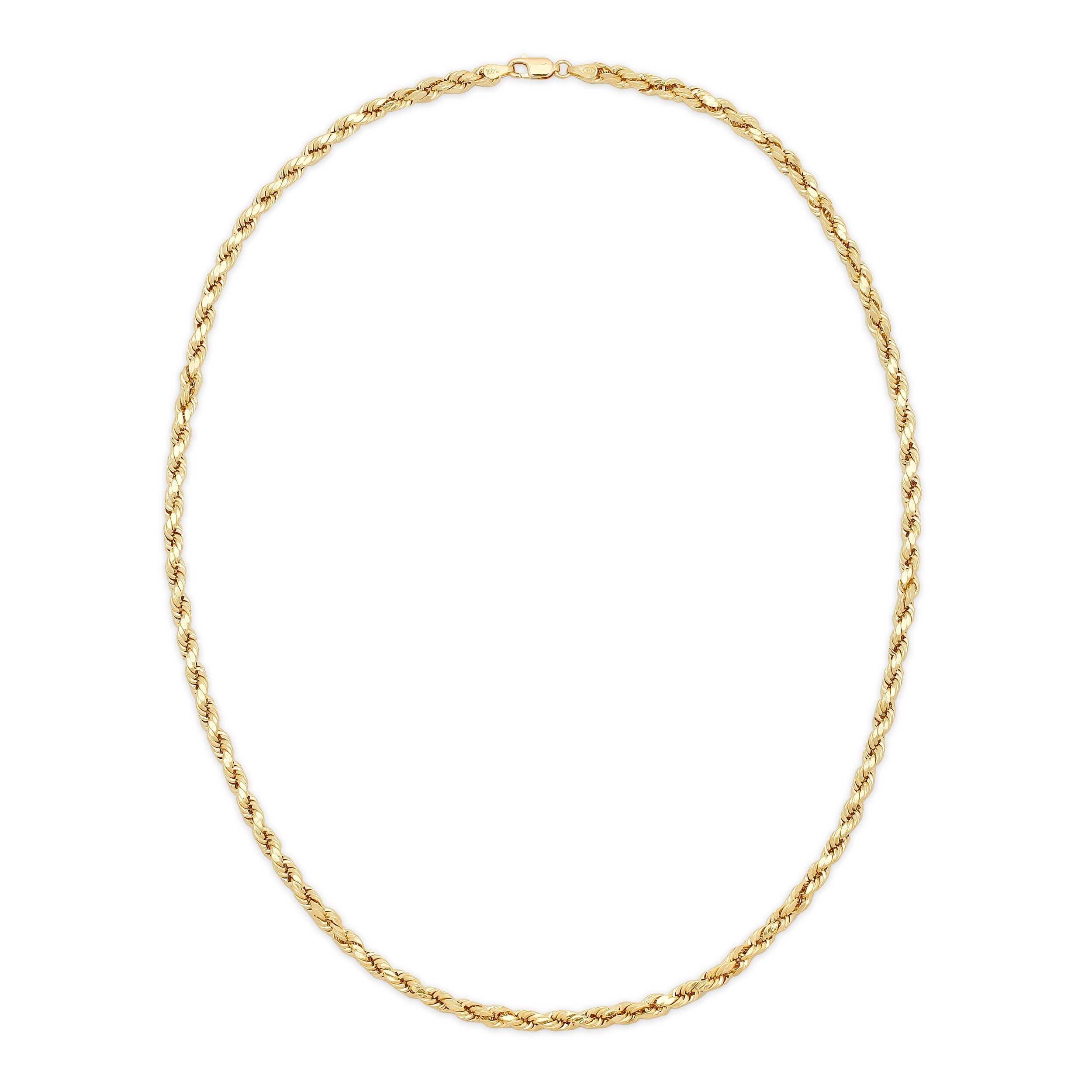 4.0MM D/C ROPE - HOLLOW 14K GOLD CHAIN