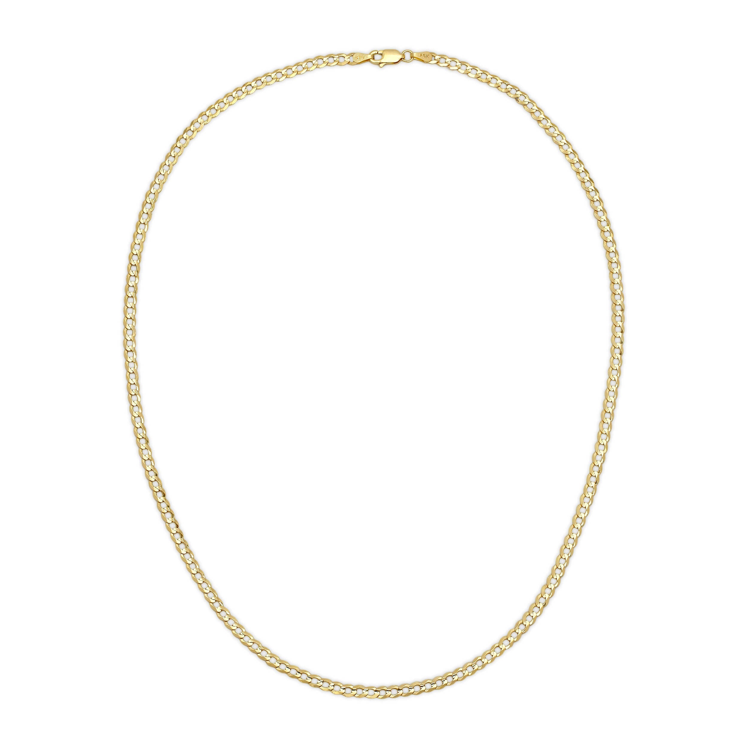 4.0MM CUBAN LINK (FLAT CURB) - SOLID 10K GOLD CHAIN