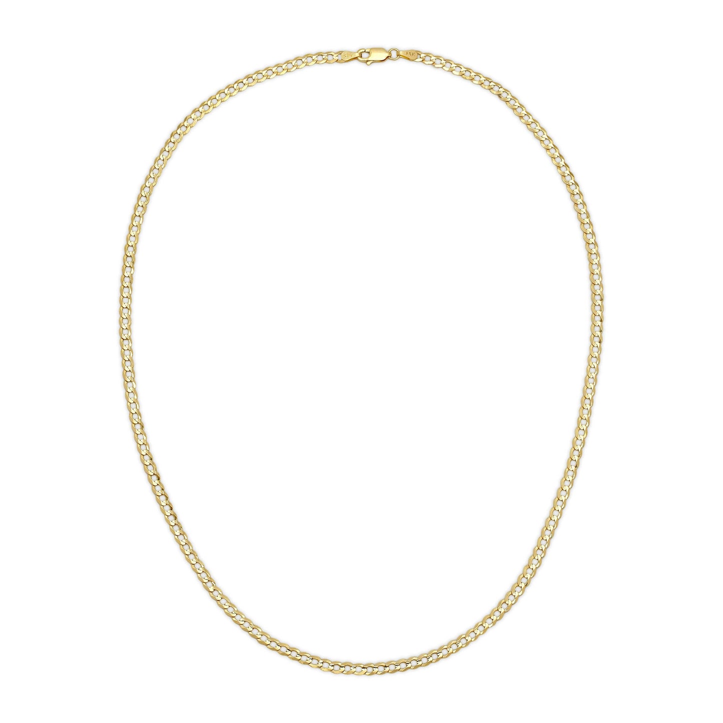 4.0MM CUBAN LINK (FLAT CURB) - SOLID 10K GOLD CHAIN