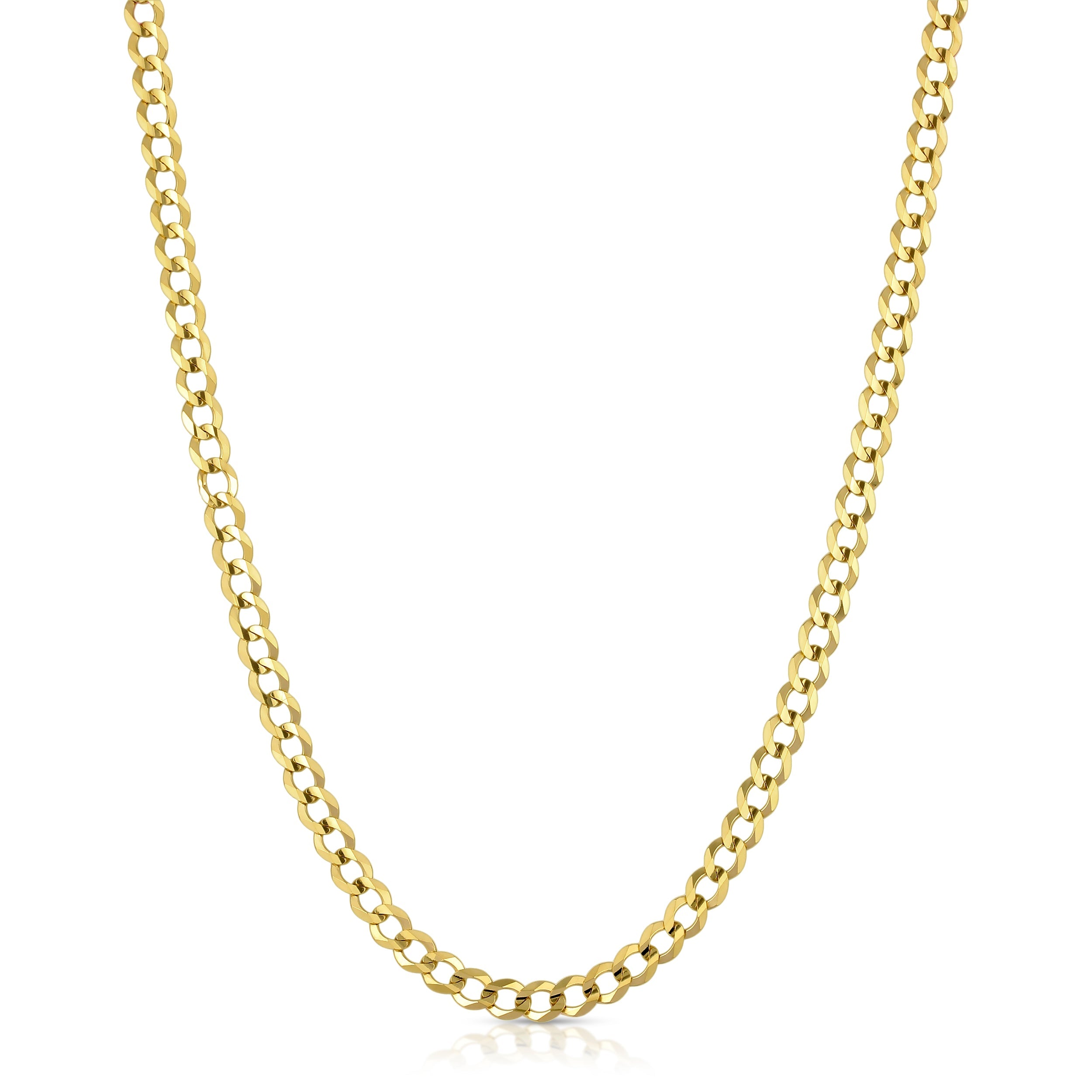 5.0MM CUBAN LINK (FLAT CURB) - SOLID 14K GOLD CHAIN