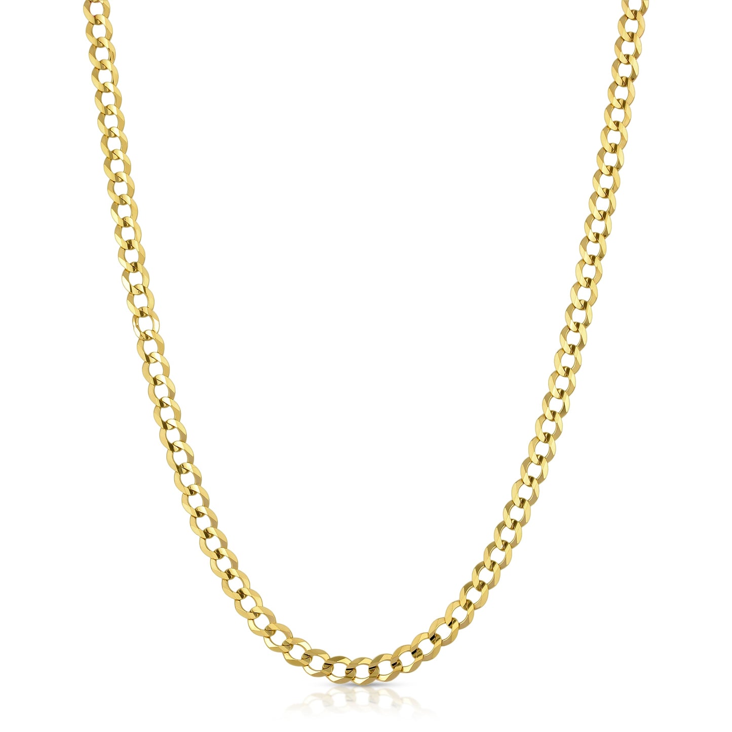 5.0MM CUBAN LINK (FLAT CURB) - SOLID 14K GOLD CHAIN