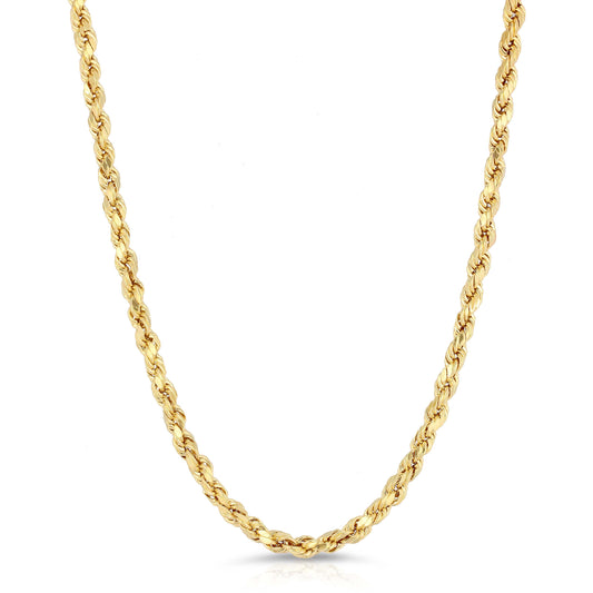 5.0MM D/C ROPE - HOLLOW 14K GOLD CHAIN
