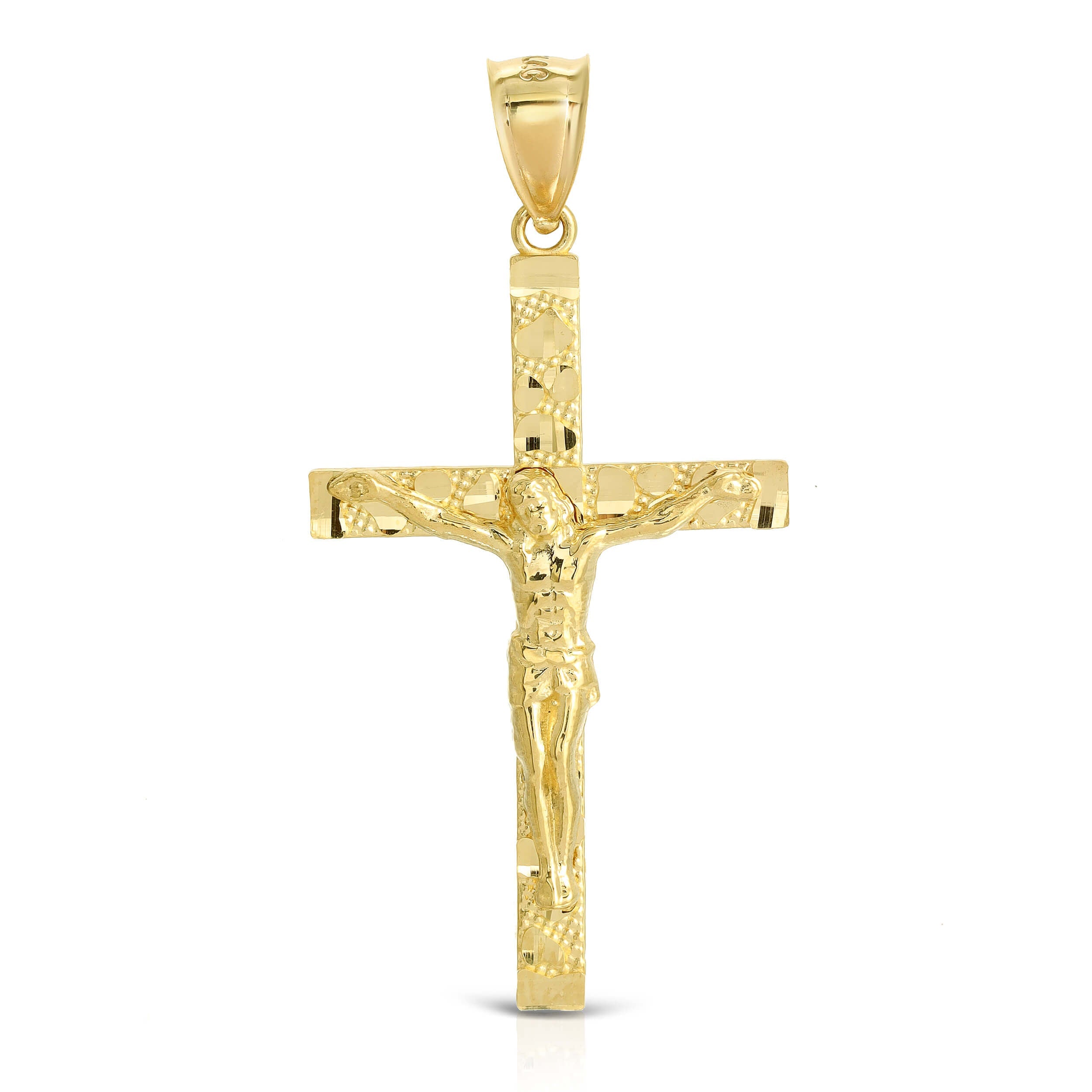 Gold Nugget Cross Pendant (P83)