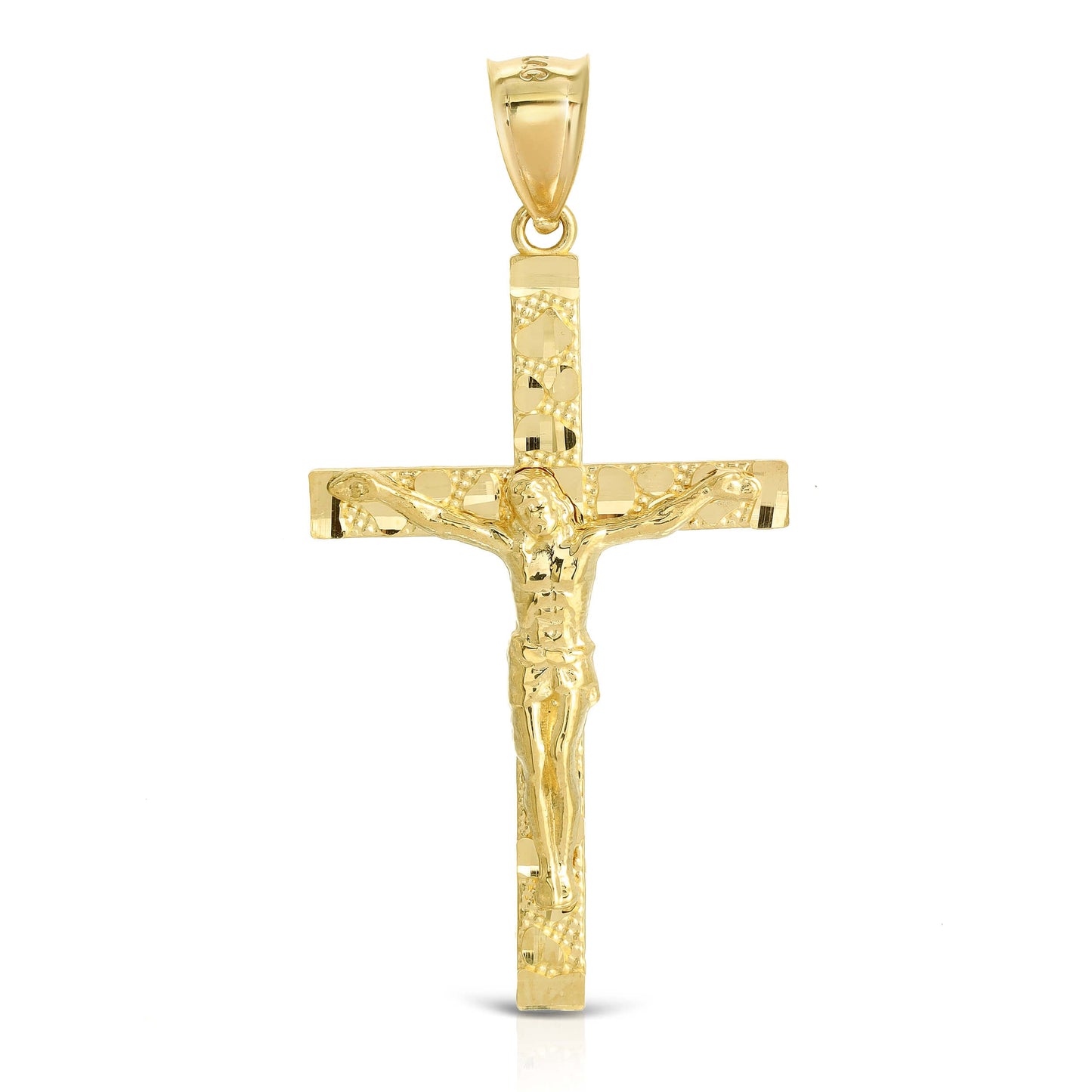 Gold Nugget Cross Pendant (P83)