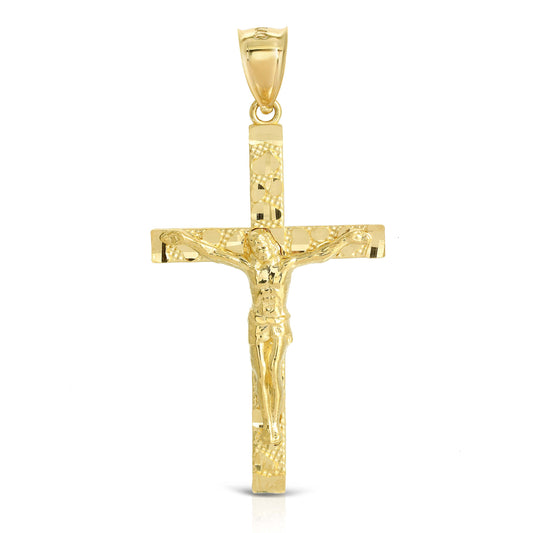 Gold Nugget Cross Pendant (P83)