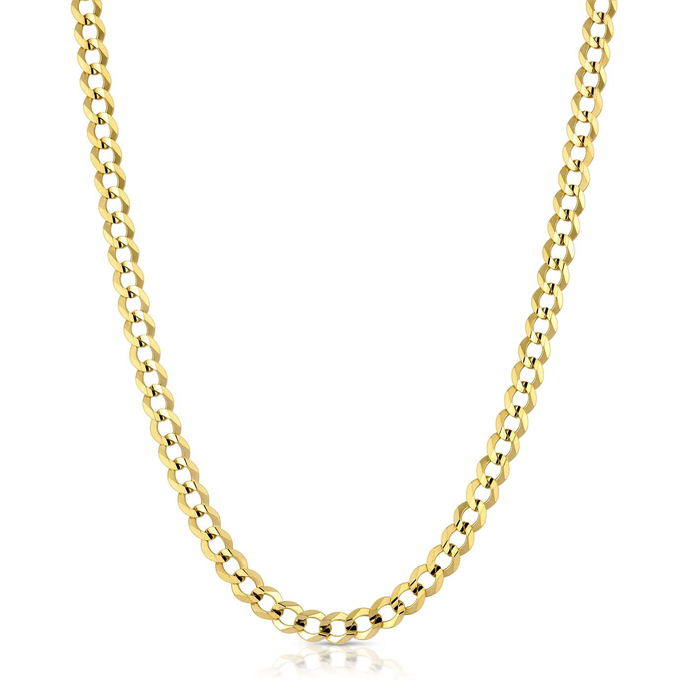 6.0MM CUBAN LINK (FLAT CURB) - SOLID 14K GOLD CHAIN