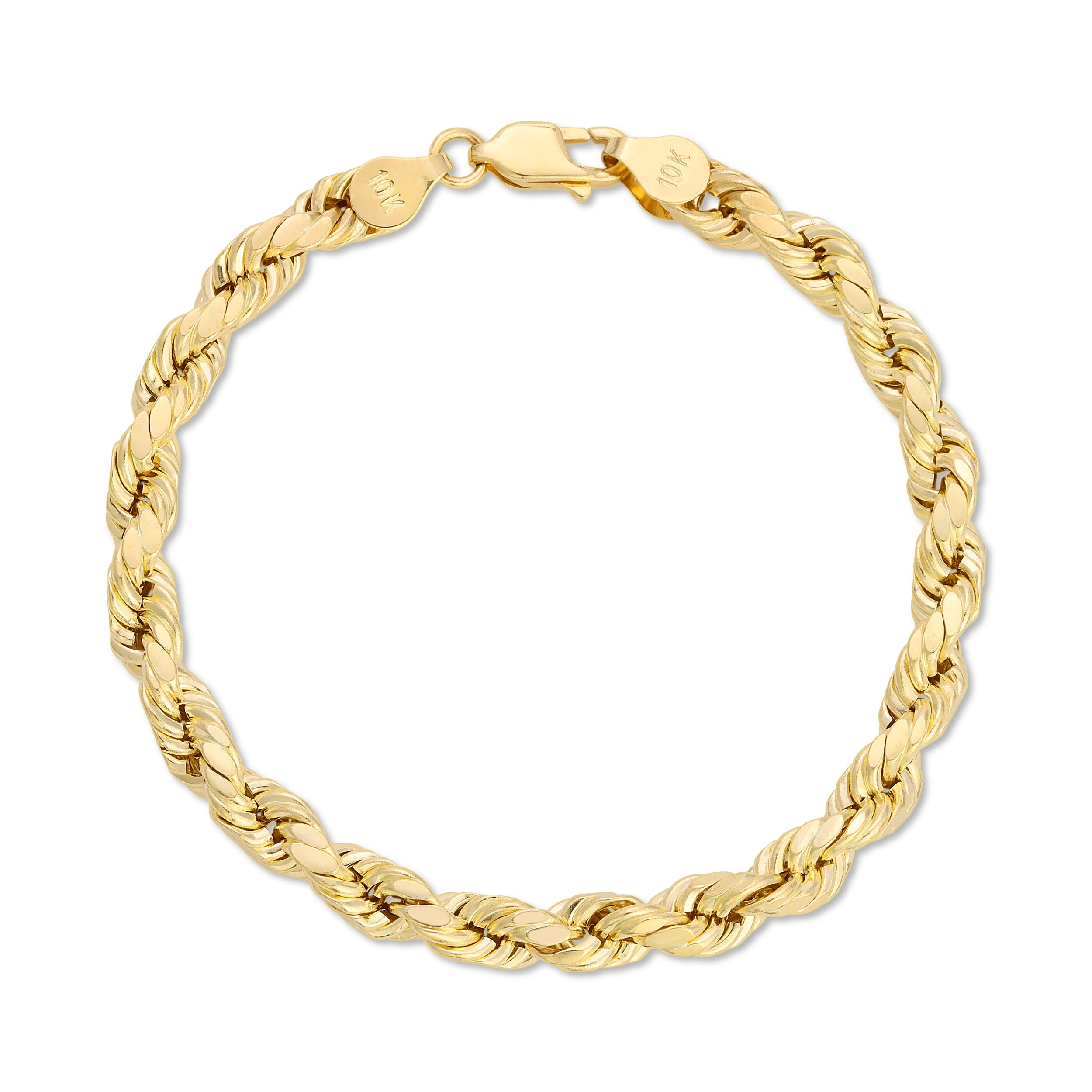 6.0MM D/C ROPE - HOLLOW 10K GOLD BRACELET