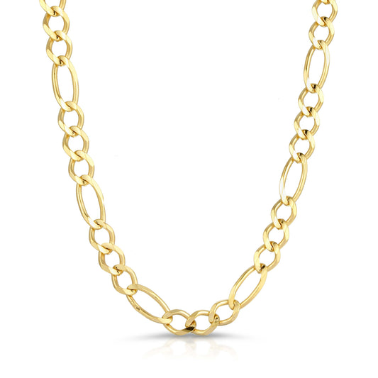 7.0MM FIGARO - SOLID 10K GOLD CHAIN