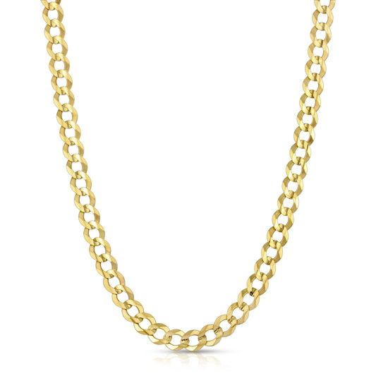 7.0MM CUBAN LINK (FLAT CURB) - SOLID 10K GOLD CHAIN