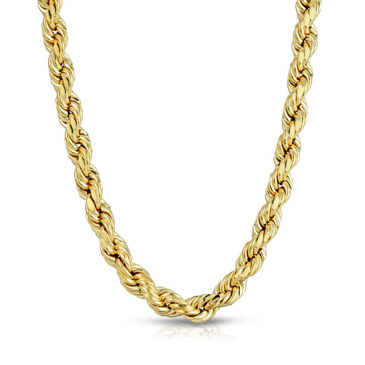 8.0MM D/C ROPE - HOLLOW 10K GOLD CHAIN