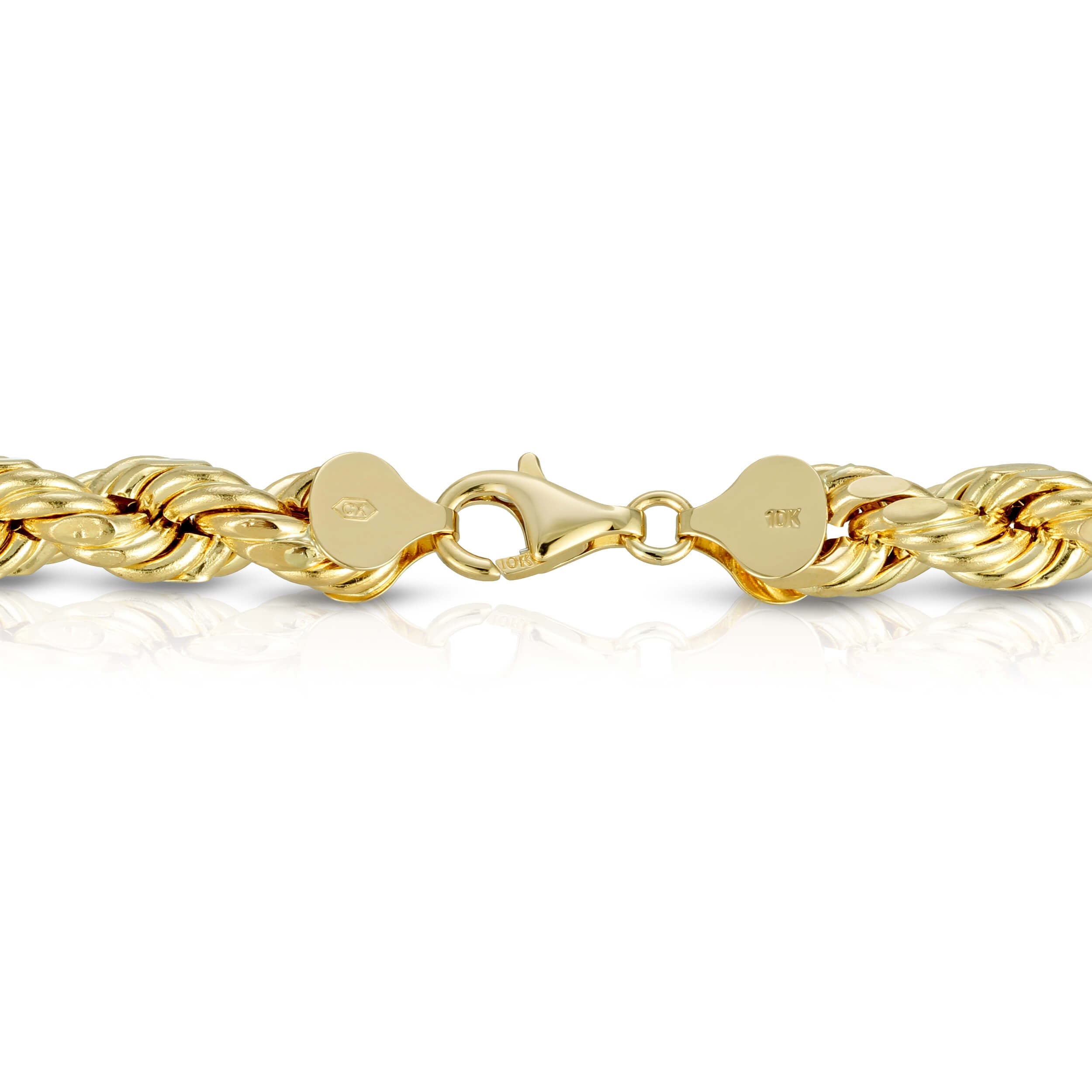 8.0MM D/C ROPE - HOLLOW 10K GOLD CHAIN