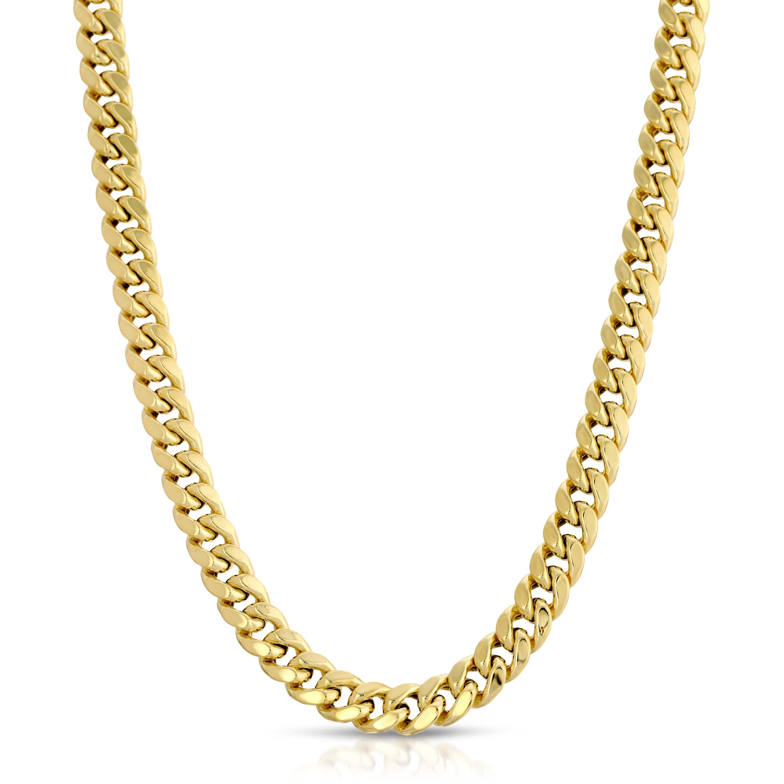 8.0MM MIAMI CUBAN LINK - HOLLOW 10K GOLD CHAIN - BOX CLASP LOCK
