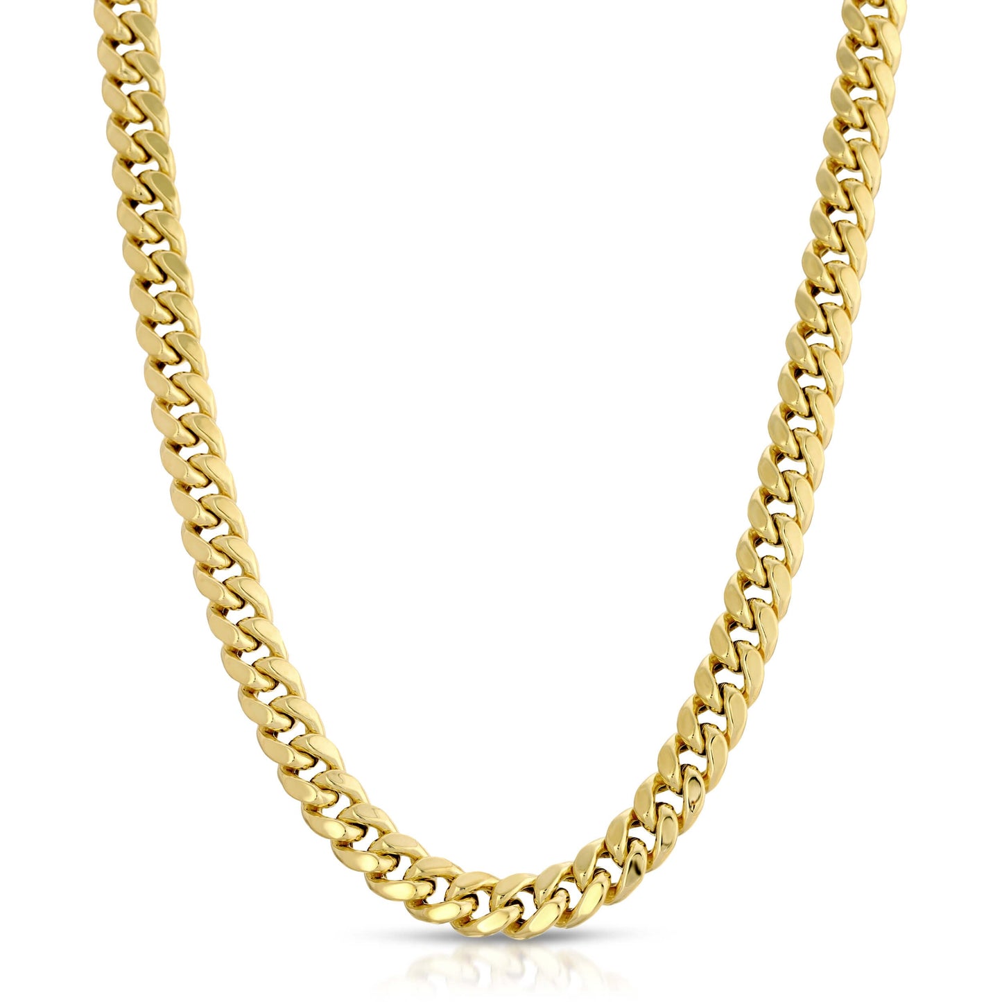 8.0MM MIAMI CUBAN LINK - HOLLOW 10K GOLD CHAIN - BOX CLASP LOCK