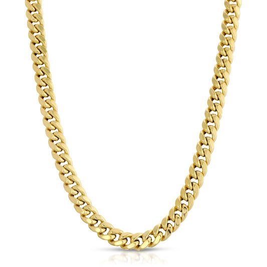 8.0MM MIAMI CUBAN LINK - HOLLOW 10K GOLD CHAIN - BOX CLASP LOCK