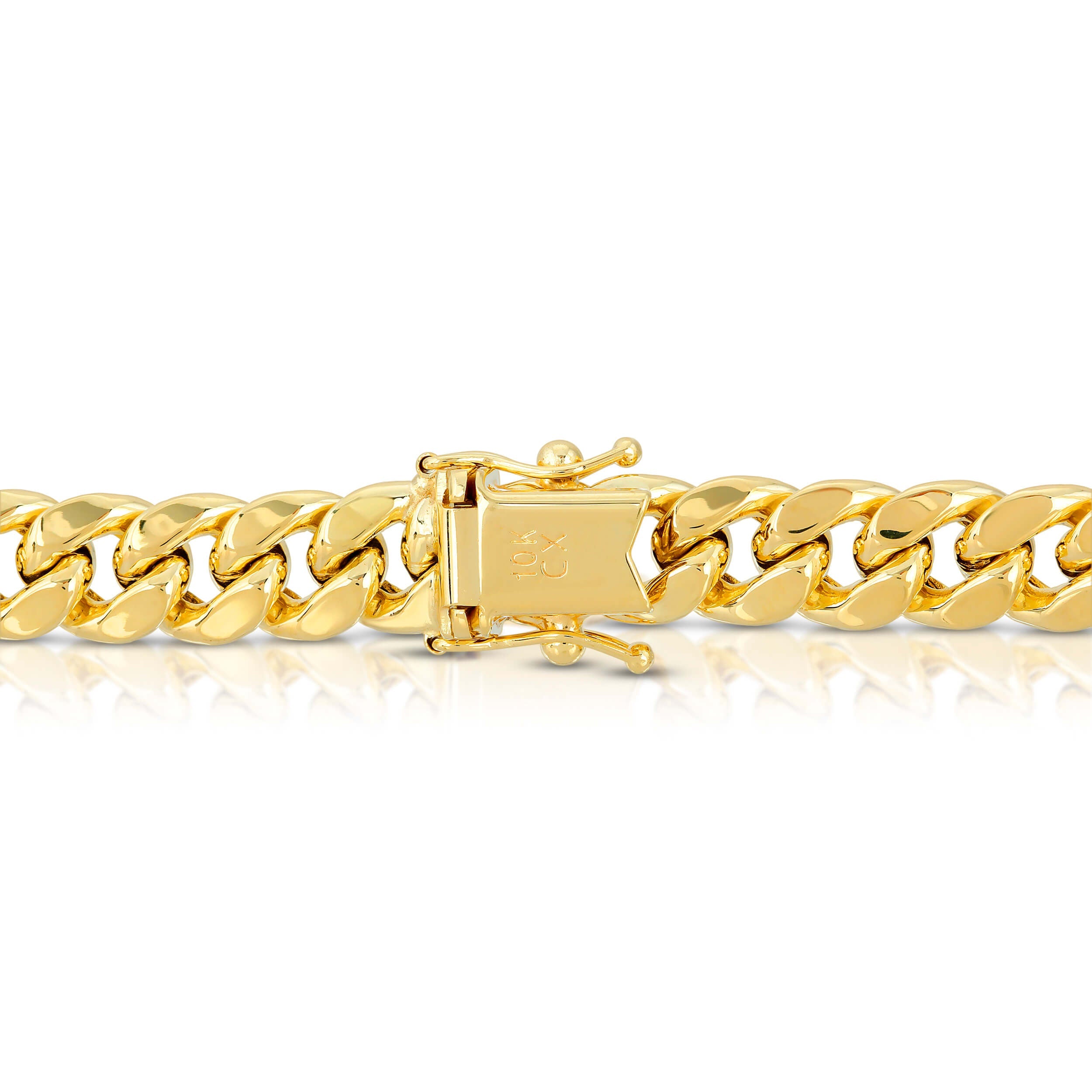 8.0MM MIAMI CUBAN LINK - HOLLOW 10K GOLD CHAIN - BOX CLASP LOCK