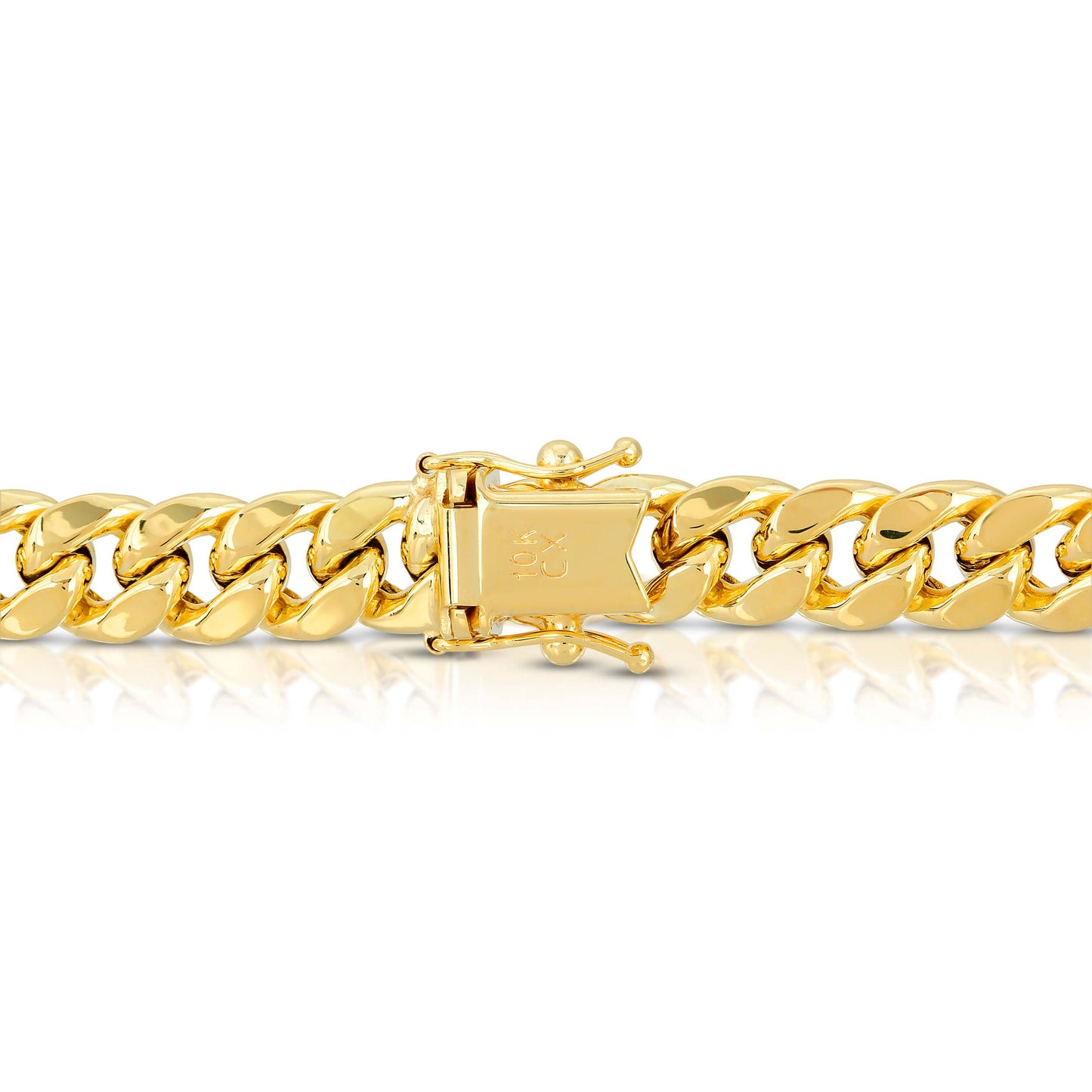 8.0MM MIAMI CUBAN LINK - HOLLOW 10K GOLD CHAIN - BOX CLASP LOCK