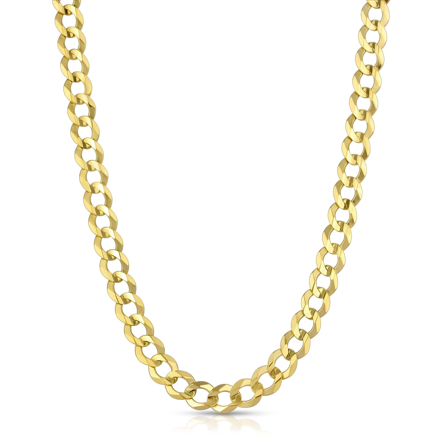 8.0MM CUBAN LINK (FLAT CURB) - SOLID 10K GOLD CHAIN