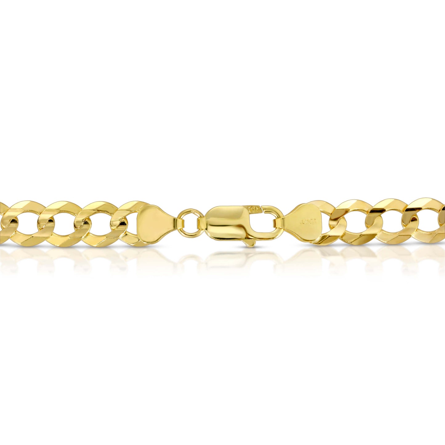 8.0MM CUBAN LINK (FLAT CURB) - SOLID 10K GOLD CHAIN