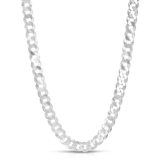 7.2MM FLAT CURB - 925 STERLING SILVER CHAIN