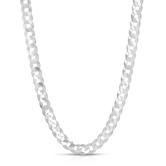 8.0MM FLAT CURB - 925 STERLING SILVER CHAIN