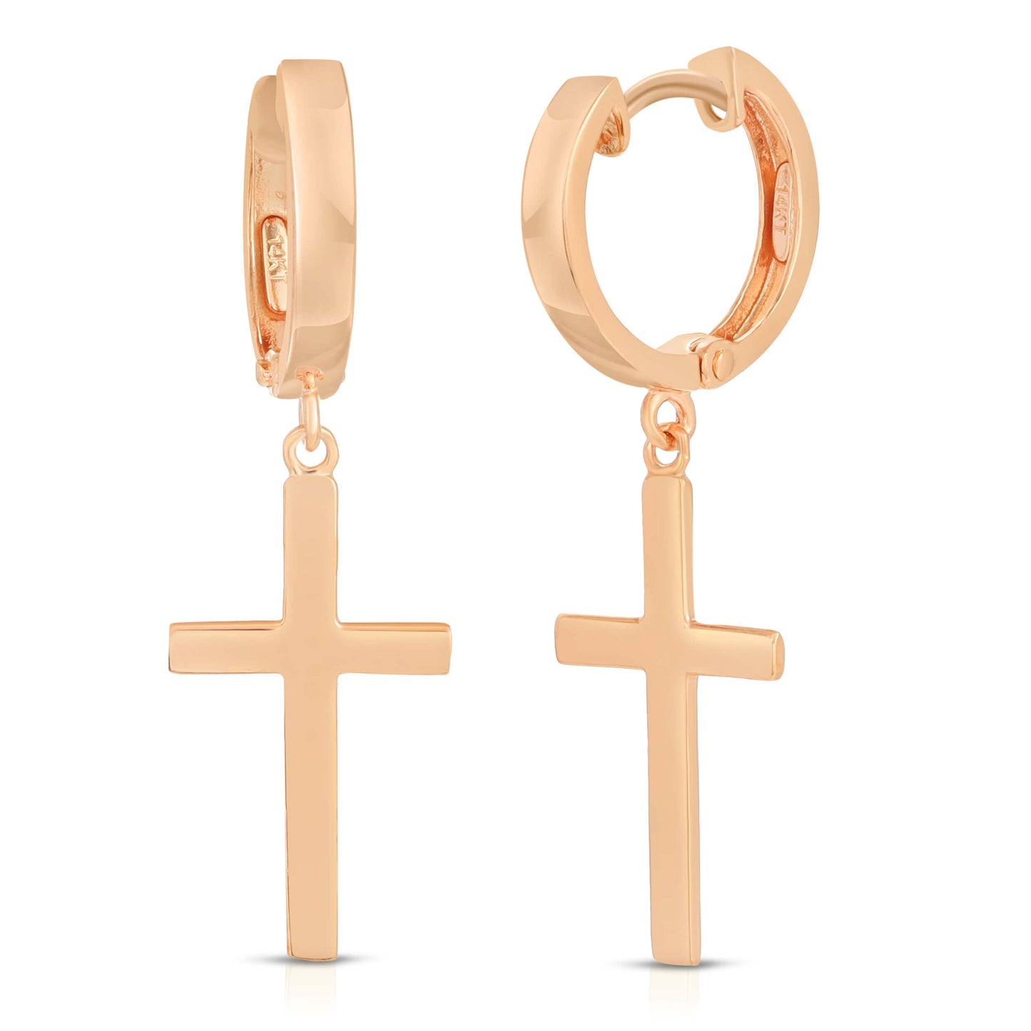14K GOLD CROSS EARRINGS