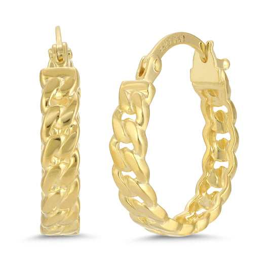 14K GOLD MIAMI CUBAN LINK EARRINGS